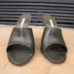 Charles David Dark taupe open toes heels